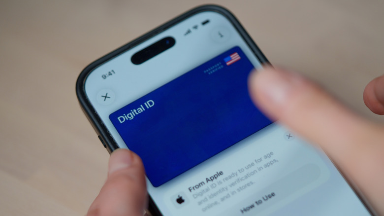 A digital ID shown in the Apple Wallet app on an iPhone screen.